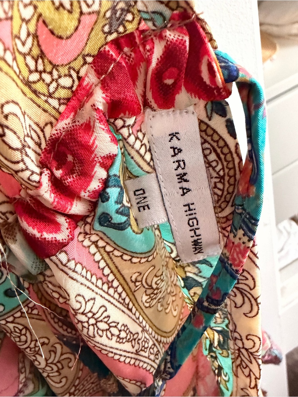 Boho Paisley Tie-Strap Women's Top - Multi - Picture 5 of 7